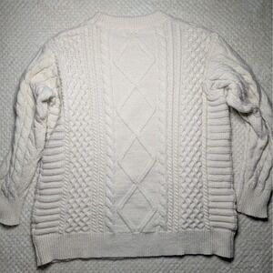 Aelfric Eden Cream Cable Knit Sweater | Chunky Textured Knit XL